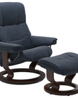 Paloma Leather Oxford Blue S/M/L and Brown Base | Stressless Mayfair Classic Recliner | Valley Ridge Furniture