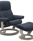 Paloma Leather Oxford Blue S/M/L and Whitewash Base | Stressless Mayfair Classic Recliner | Valley Ridge Furniture