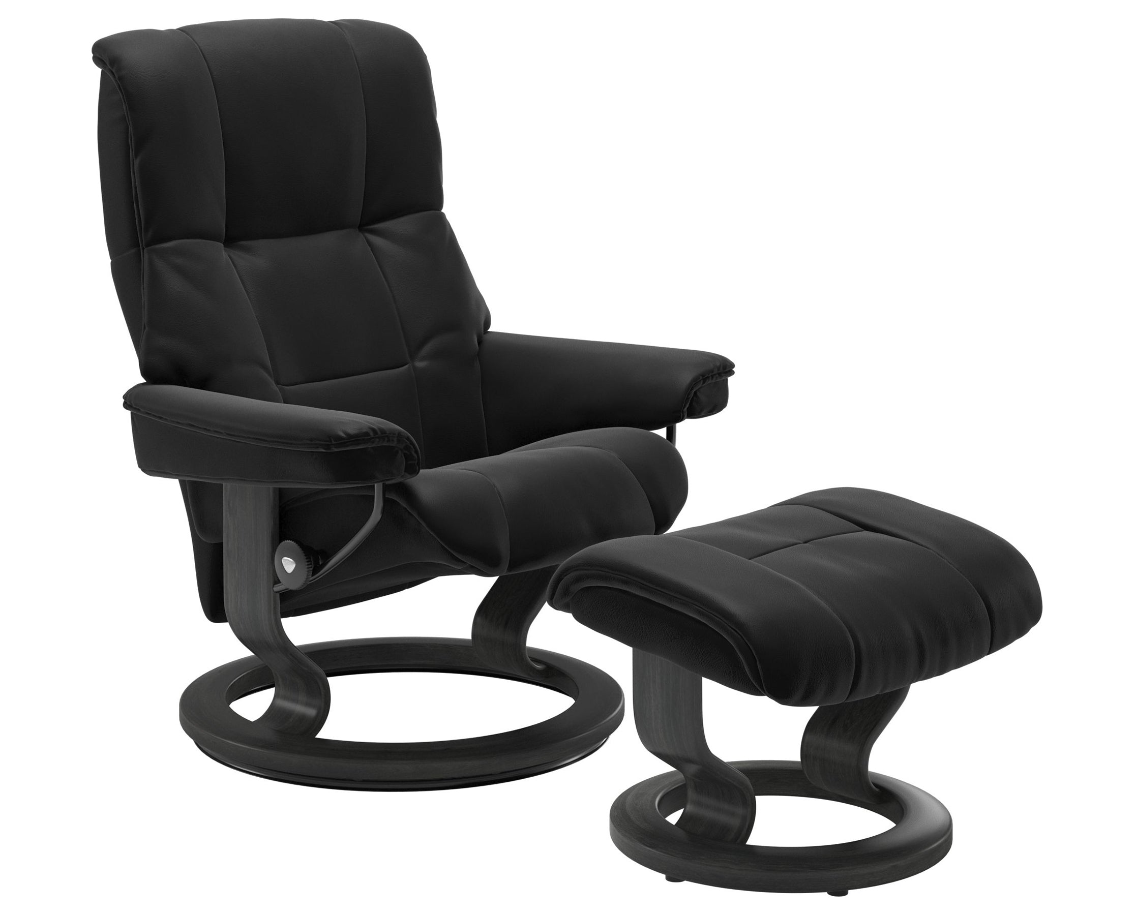 Paloma Leather Black S/M/L and Grey Base | Stressless Mayfair Classic Recliner | Valley Ridge Furniture