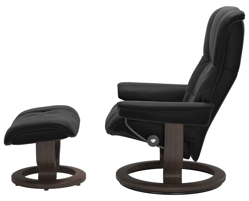 Paloma Leather Black M & Wenge Base | Stressless Mayfair Classic Recliner | Valley Ridge Furniture