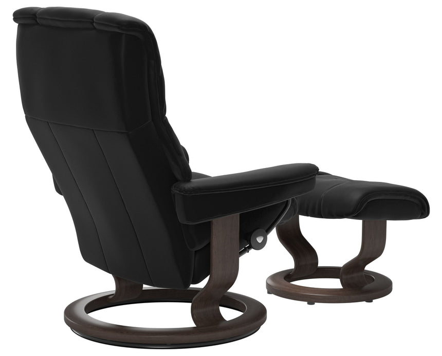 Paloma Leather Black M & Wenge Base | Stressless Mayfair Classic Recliner | Valley Ridge Furniture