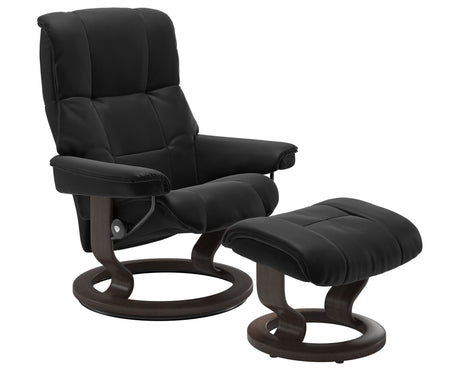 Paloma Leather Black M & Wenge Base | Stressless Mayfair Classic Recliner | Valley Ridge Furniture