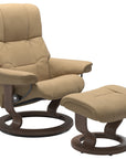 Paloma Leather Sand S/M/L and Walnut Base | Stressless Mayfair Classic Recliner | Valley Ridge Furniture
