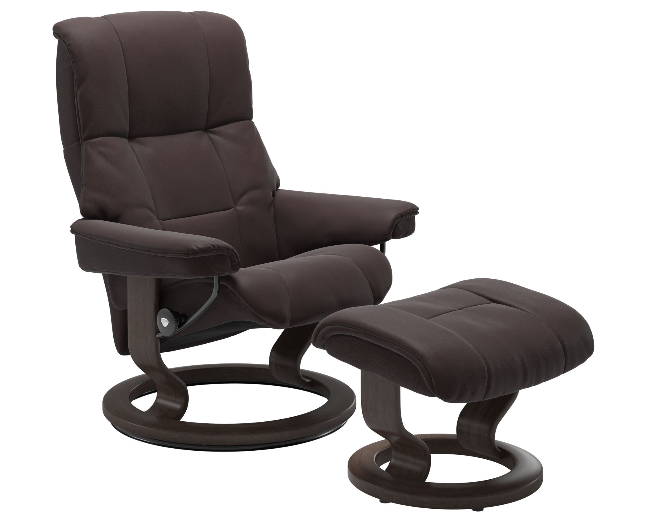 Paloma Leather Chocolate S/M/L and Wenge Base | Stressless Mayfair Classic Recliner | Valley Ridge Furniture