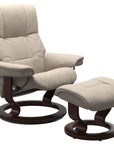 Paloma Leather Fog S/M/L and Brown Base | Stressless Mayfair Classic Recliner | Valley Ridge Furniture