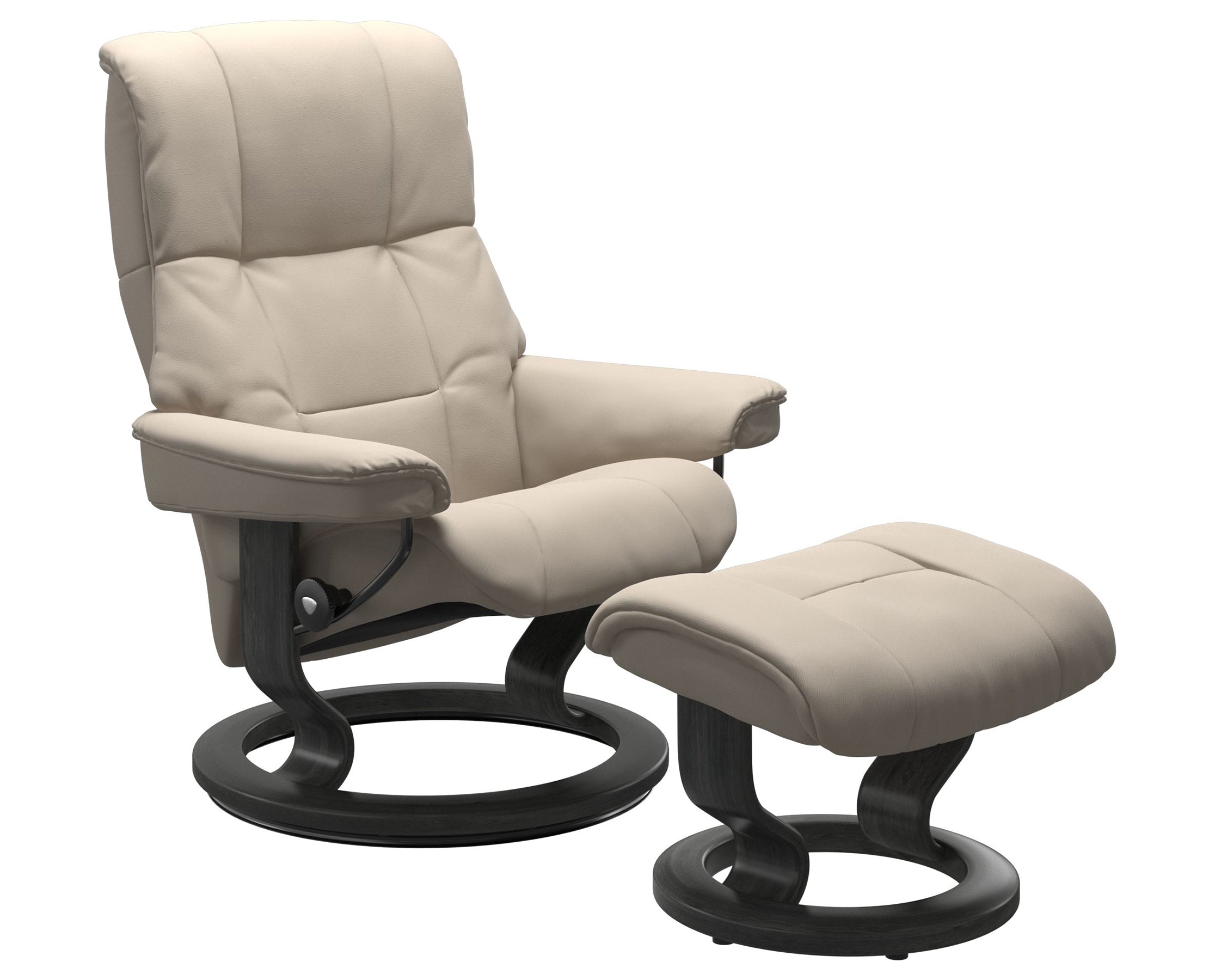 Paloma Leather Fog S/M/L and Grey Base | Stressless Mayfair Classic Recliner | Valley Ridge Furniture