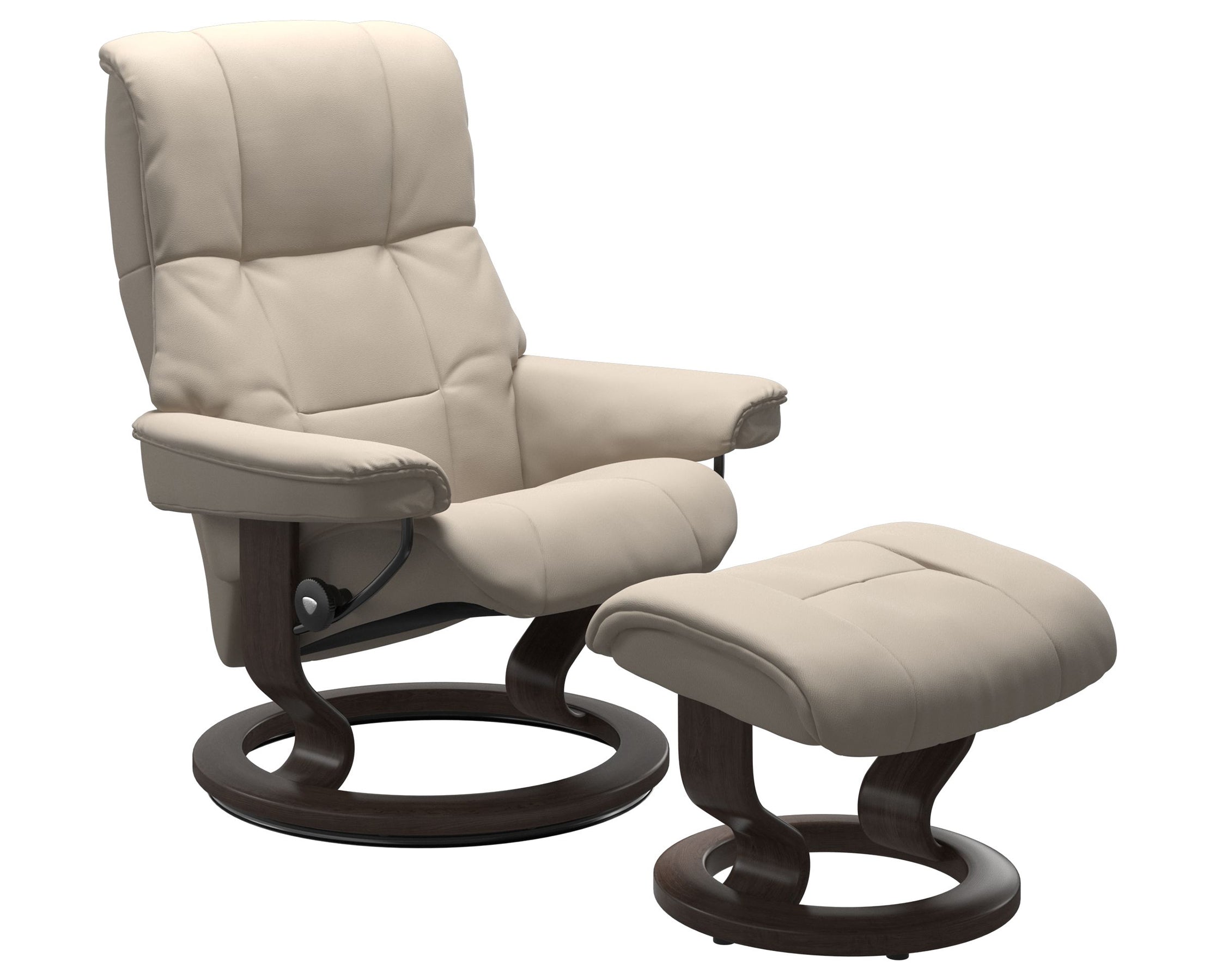 Paloma Leather Fog S/M/L and Wenge Base | Stressless Mayfair Classic Recliner | Valley Ridge Furniture