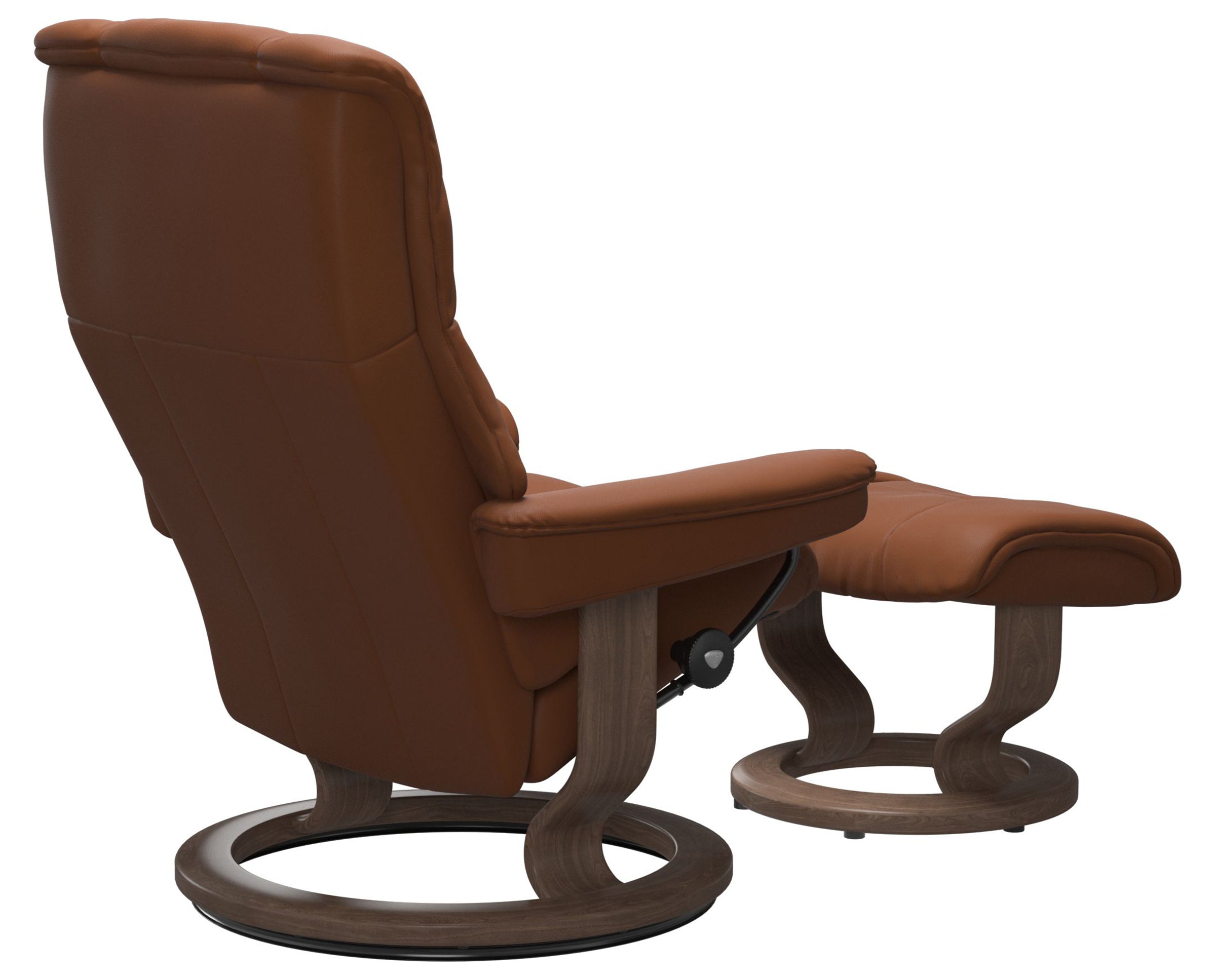 Paloma Leather New Cognac L &amp; Walnut Base | Stressless Mayfair Classic Recliner | Valley Ridge Furniture