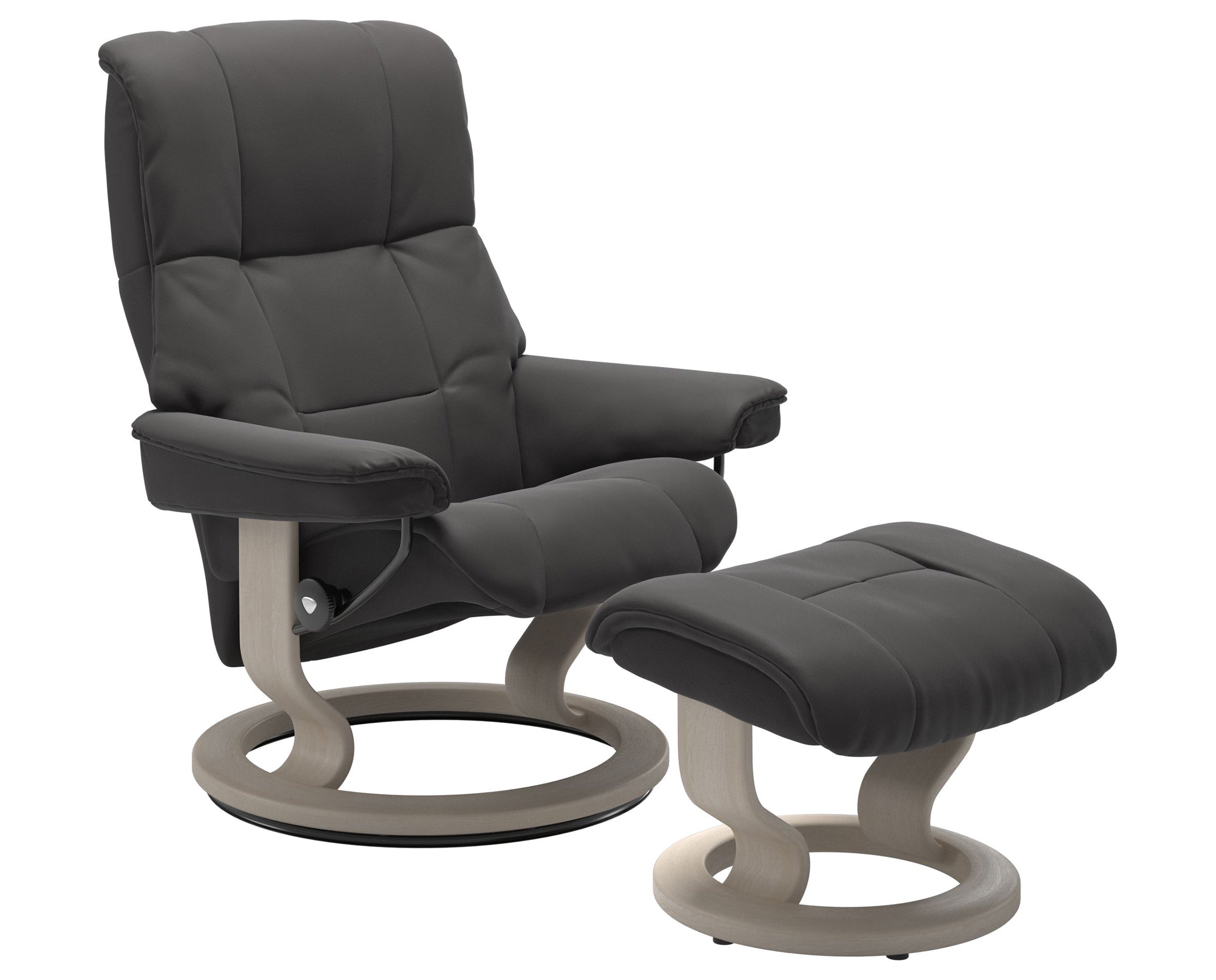 Paloma Leather Rock S/M/L and Whitewash Base | Stressless Mayfair Classic Recliner | Valley Ridge Furniture