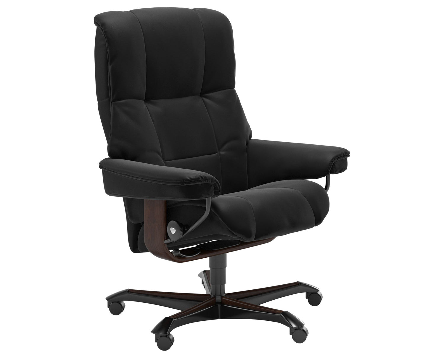Paloma Leather Black M & Brown Base | Stressless Mayfair Home Office Chair | Valley Ridge Furniture