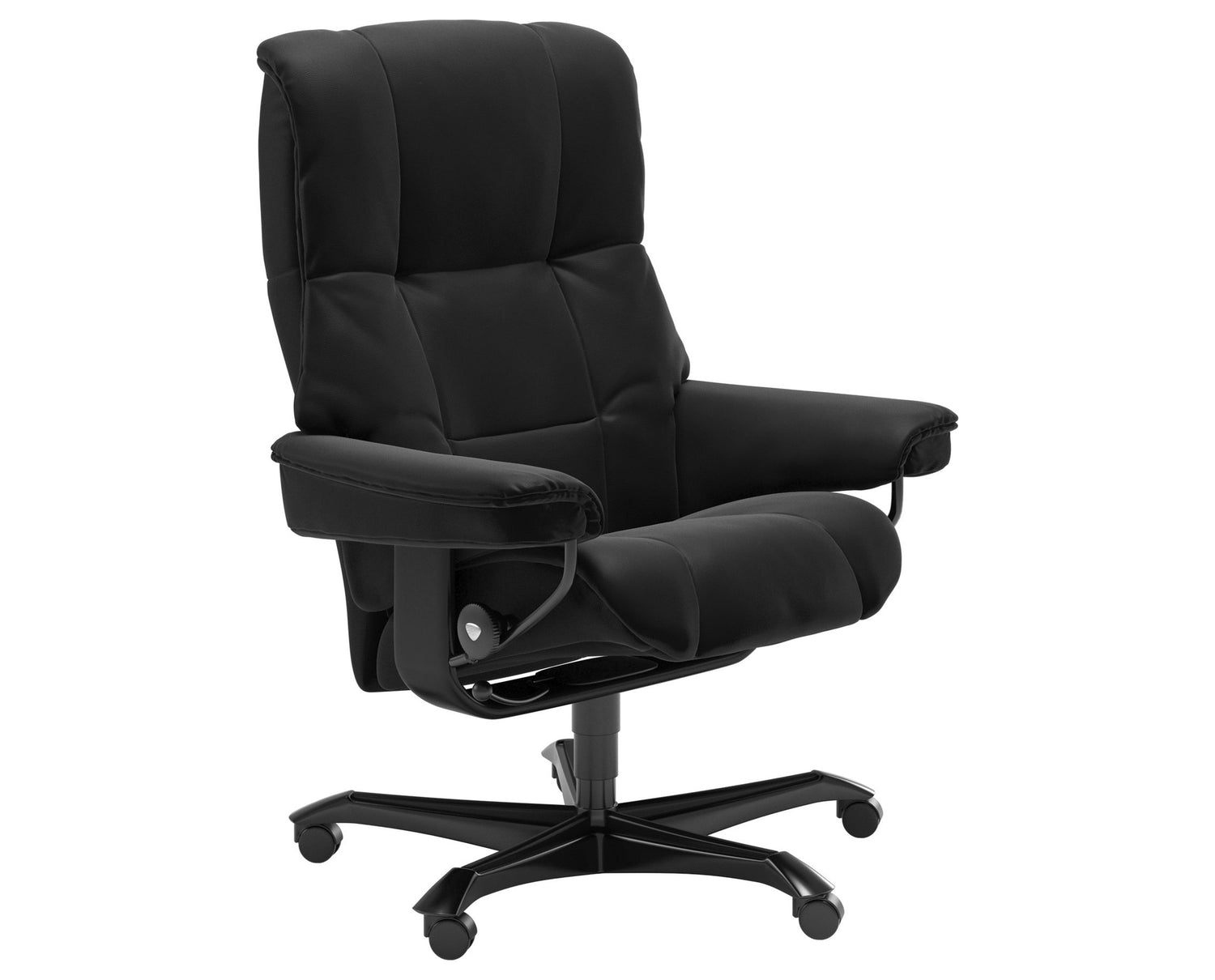 Paloma Leather Black M & Black Base | Stressless Mayfair Home Office Chair | Valley Ridge Furniture