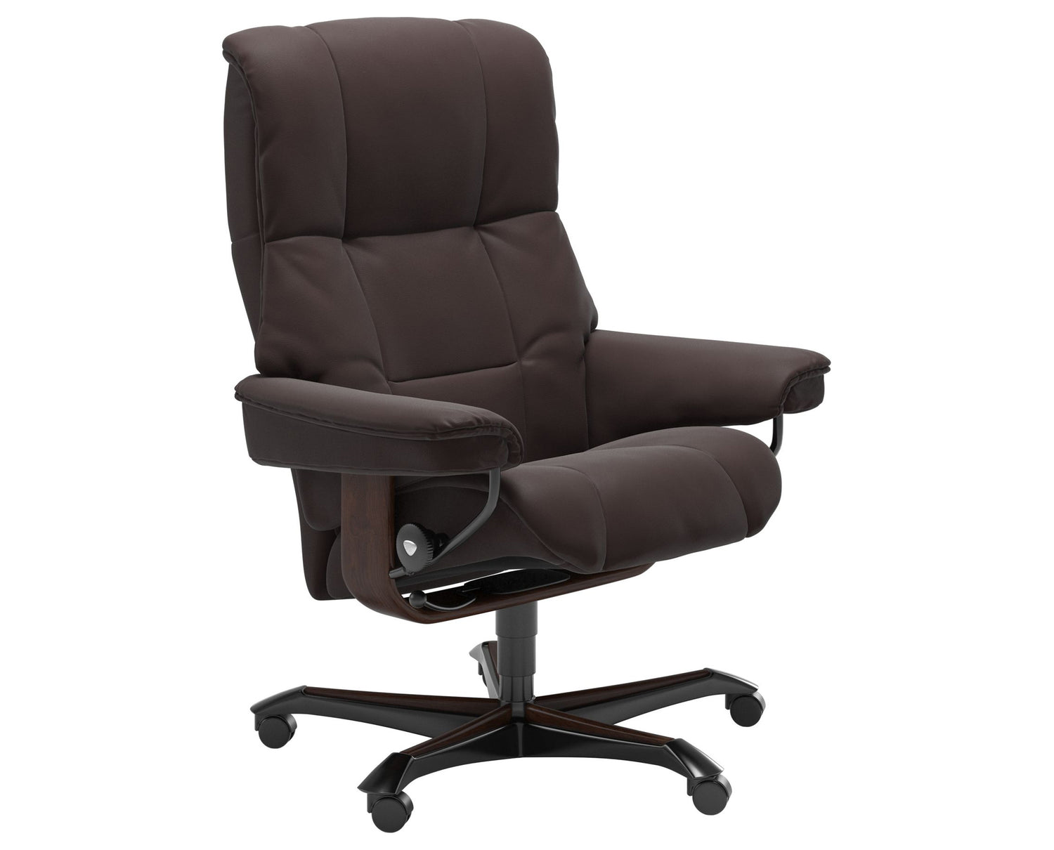 Paloma Leather Chocolate M & Brown Base | Stressless Mayfair Home Office Chair | Valley Ridge Furniture