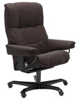 Paloma Leather Chocolate M and Black Base | Stressless Mayfair Home Office Chair | Valley Ridge Furniture