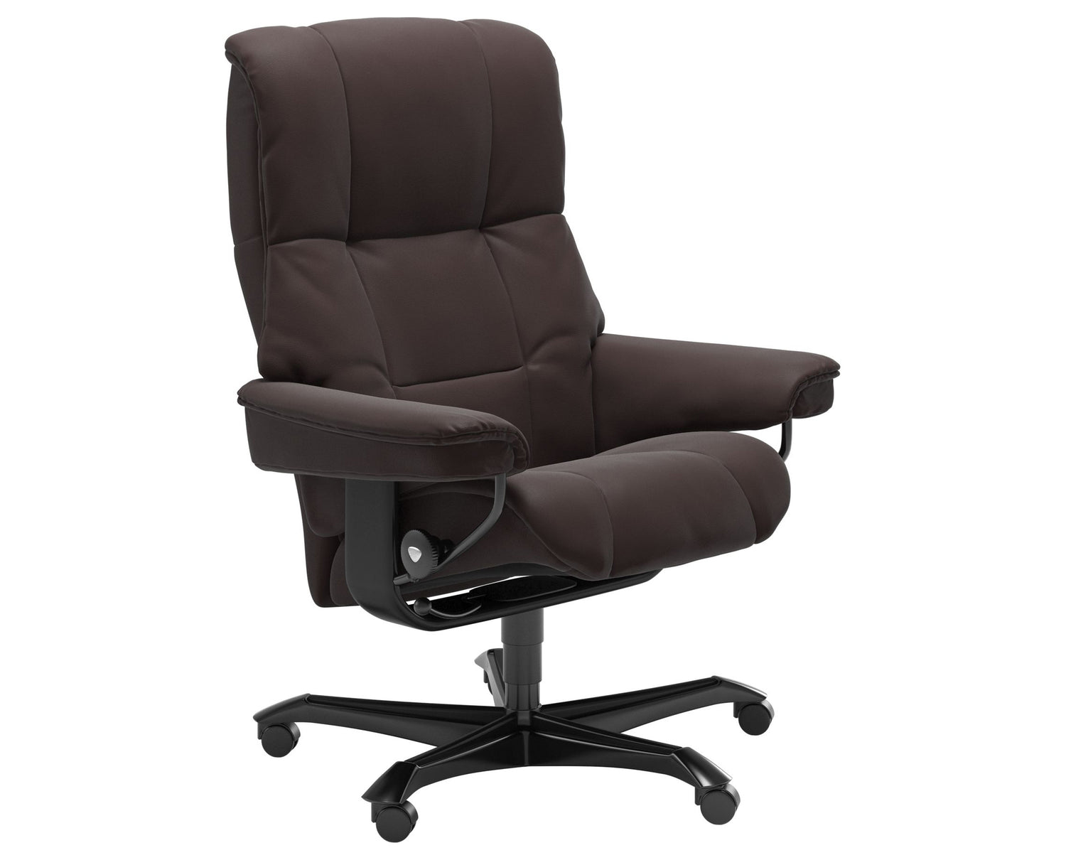 Paloma Leather Chocolate M & Black Base | Stressless Mayfair Home Office Chair | Valley Ridge Furniture