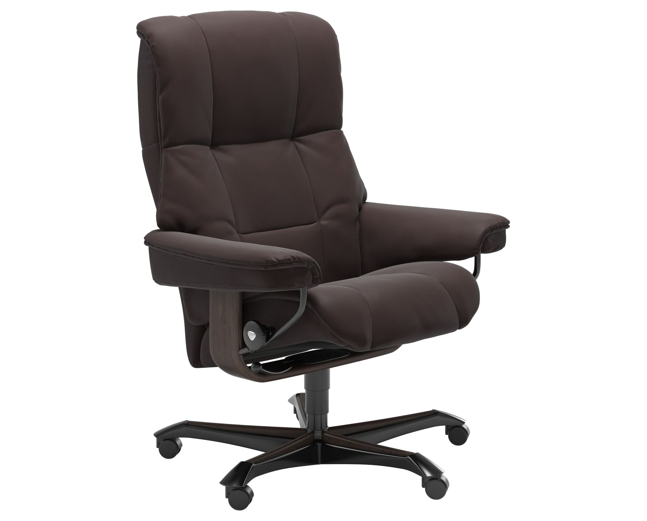 Paloma Leather Chocolate M and Wenge Base | Stressless Mayfair Home Office Chair | Valley Ridge Furniture