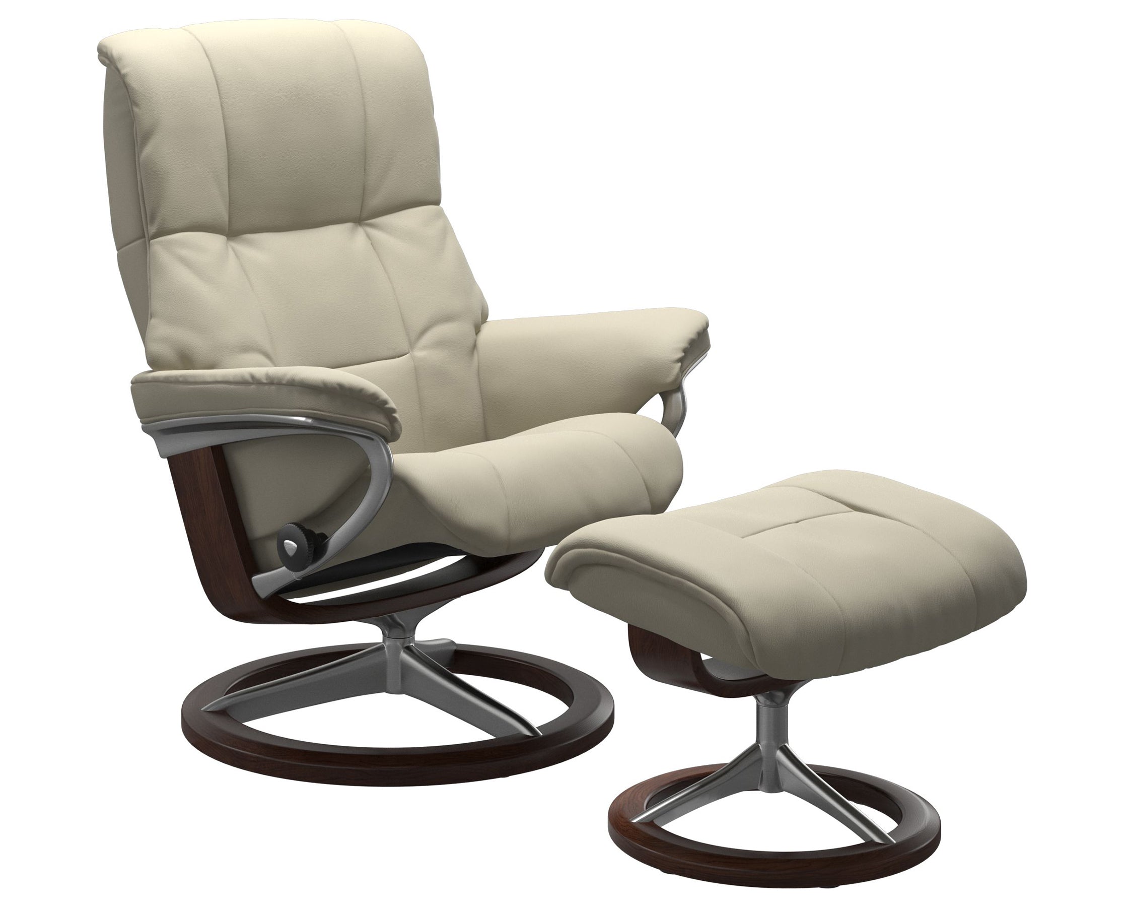 Paloma Leather Light Grey S/M/L and Brown Base | Stressless Mayfair Signature Recliner | Valley Ridge Furniture