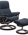 Paloma Leather Oxford Blue S/M/L and Brown Base | Stressless Mayfair Signature Recliner | Valley Ridge Furniture