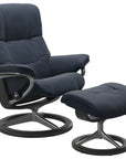 Paloma Leather Oxford Blue S/M/L and Grey Base | Stressless Mayfair Signature Recliner | Valley Ridge Furniture