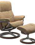 Paloma Leather Sand S/M/L and Walnut Base | Stressless Mayfair Signature Recliner | Valley Ridge Furniture