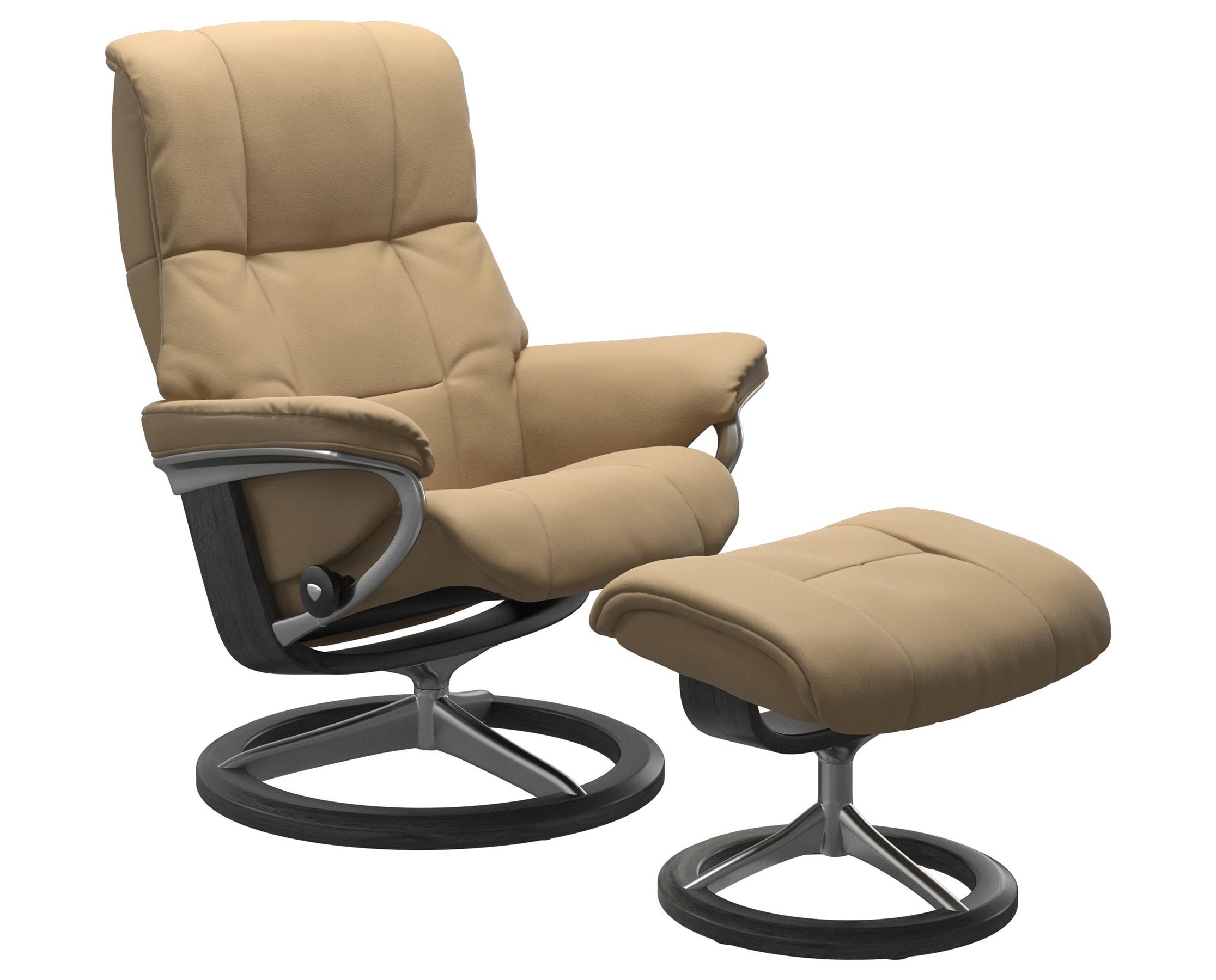 Paloma Leather Sand S/M/L and Grey Base | Stressless Mayfair Signature Recliner | Valley Ridge Furniture
