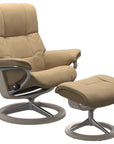 Paloma Leather Sand S/M/L and Whitewash Base | Stressless Mayfair Signature Recliner | Valley Ridge Furniture
