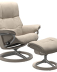 Paloma Leather Fog S/M/L and Whitewash Base | Stressless Mayfair Signature Recliner | Valley Ridge Furniture