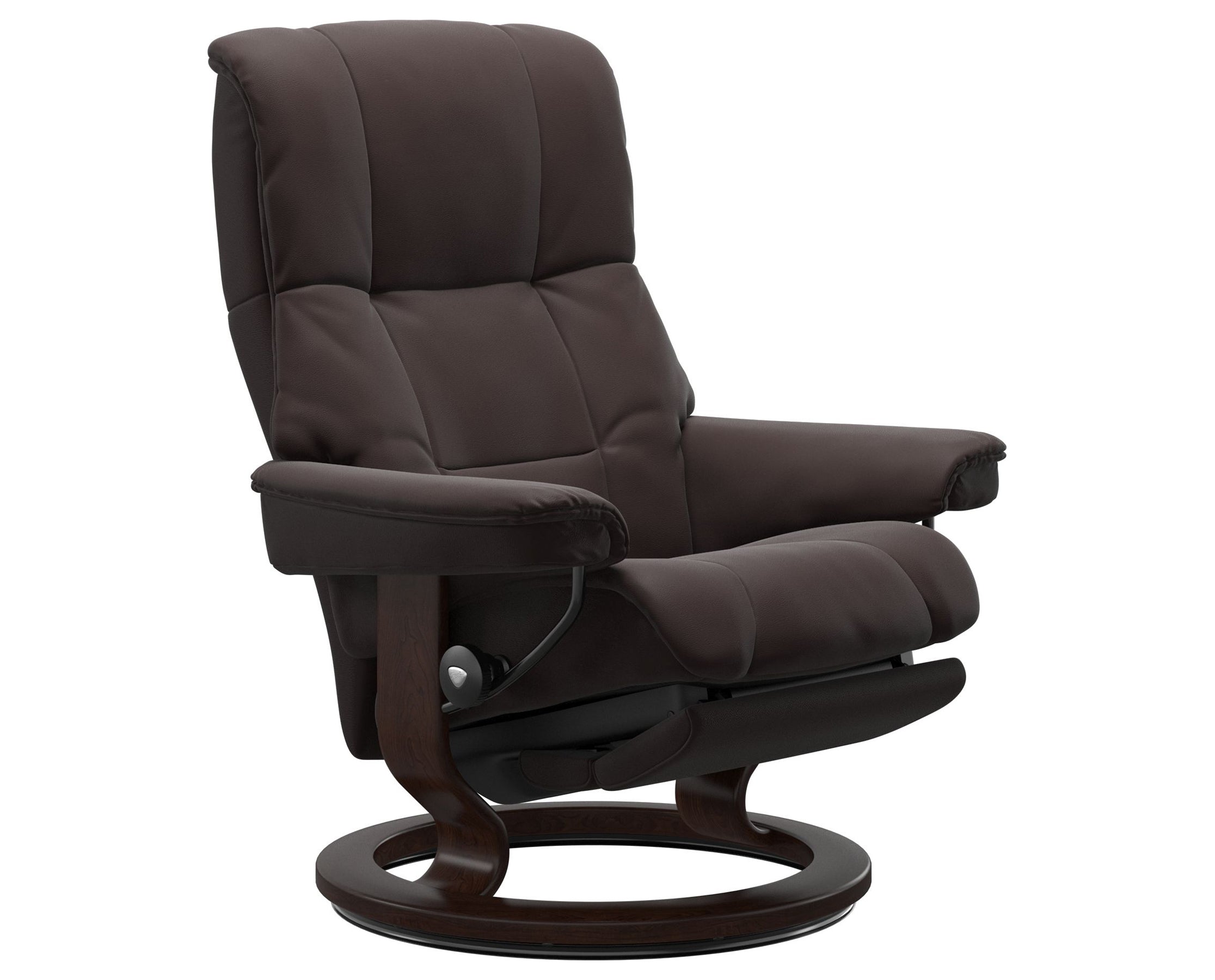 Paloma Leather Chocolate M/L &amp; Brown Base | Stressless Mayfair Classic Power Recliner | Valley Ridge Furniture