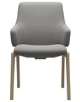 Paloma Leather Silver Grey and Natural Base | Stressless Laurel Low Back D100 Dining Chair w/Arms | Valley Ridge Furniture