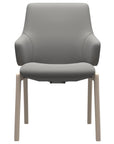 Paloma Leather Silver Grey and Whitewash Base | Stressless Laurel Low Back D100 Dining Chair w/Arms | Valley Ridge Furniture