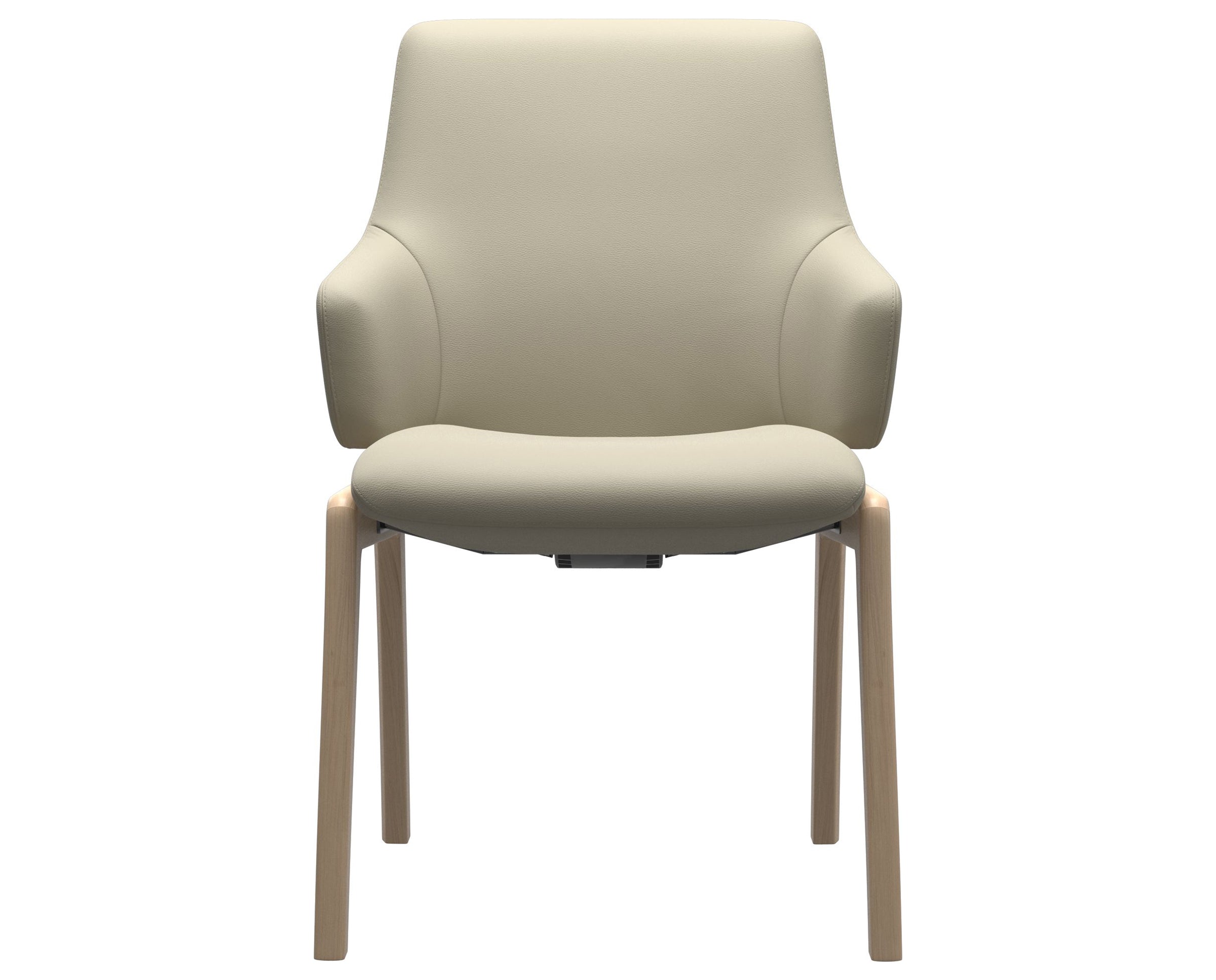 Paloma Leather Light Grey and Natural Base | Stressless Laurel Low Back D100 Dining Chair w/Arms | Valley Ridge Furniture
