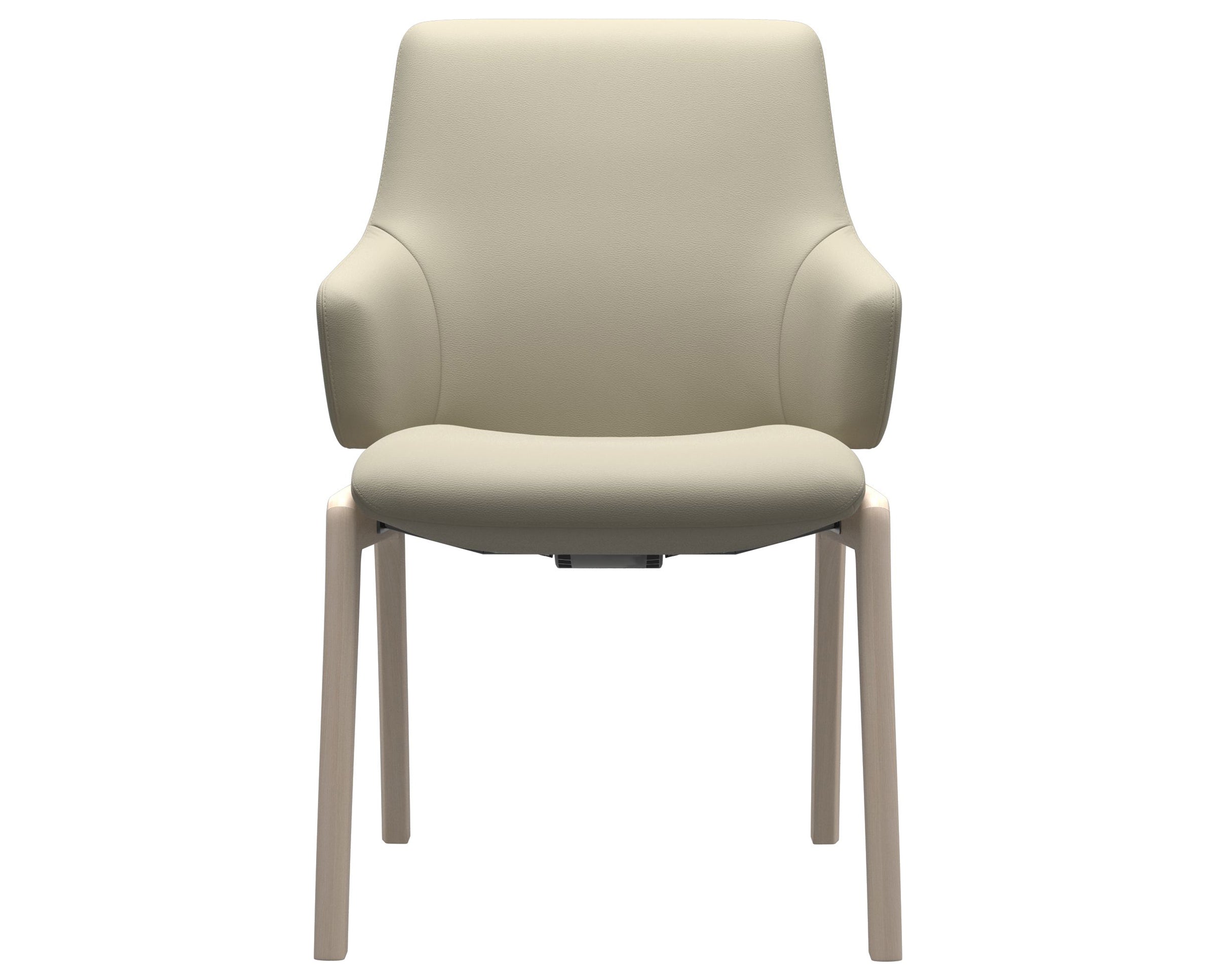 Paloma Leather Light Grey and Whitewash Base | Stressless Laurel Low Back D100 Dining Chair w/Arms | Valley Ridge Furniture
