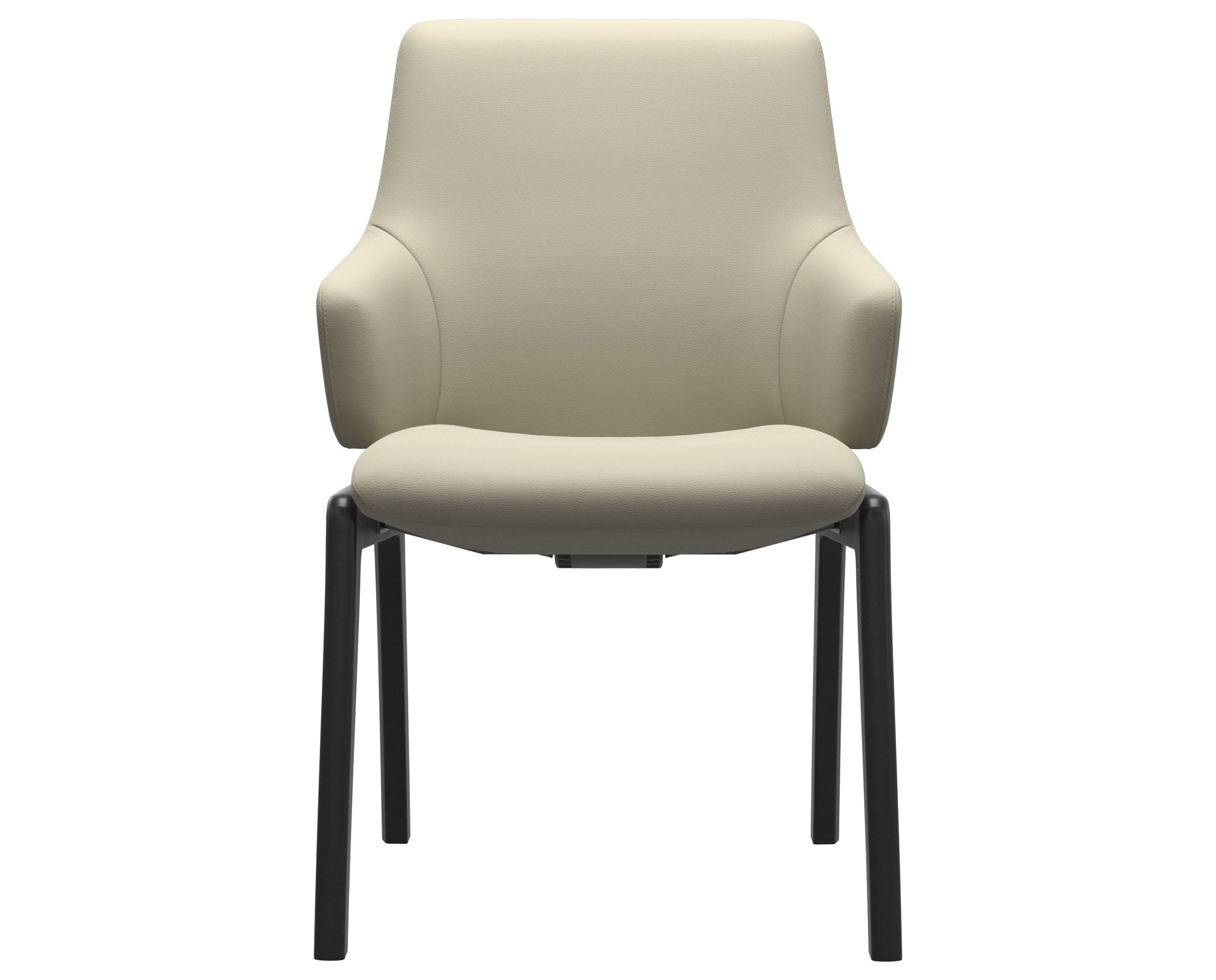 Paloma Leather Light Grey and Black Base | Stressless Laurel Low Back D100 Dining Chair w/Arms | Valley Ridge Furniture