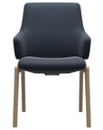 Paloma Leather Oxford Blue and Natural Base | Stressless Laurel Low Back D100 Dining Chair w/Arms | Valley Ridge Furniture