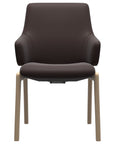 Paloma Leather Chocolate and Natural Base | Stressless Laurel Low Back D100 Dining Chair w/Arms | Valley Ridge Furniture