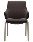 Paloma Leather Chocolate and Whitewash Base | Stressless Laurel Low Back D100 Dining Chair w/Arms | Valley Ridge Furniture