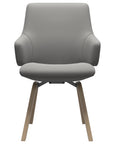 Paloma Leather Silver Grey and Natural Base | Stressless Laurel Low Back D200 Dining Chair w/Arms | Valley Ridge Furniture