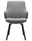Paloma Leather Silver Grey and Black Base | Stressless Laurel Low Back D200 Dining Chair w/Arms | Valley Ridge Furniture