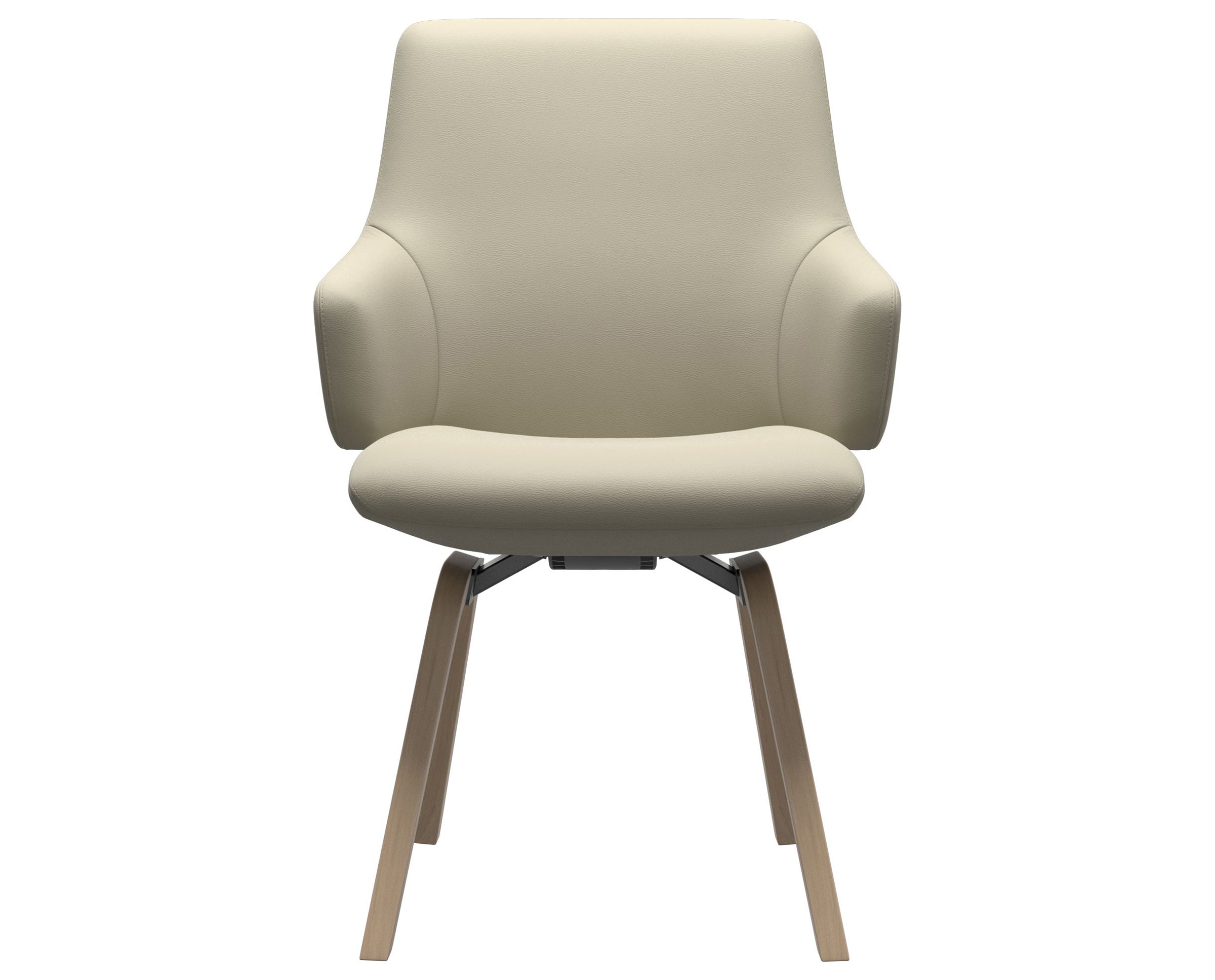 Paloma Leather Light Grey and Natural Base | Stressless Laurel Low Back D200 Dining Chair w/Arms | Valley Ridge Furniture