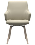 Paloma Leather Light Grey and Whitewash Base | Stressless Laurel Low Back D200 Dining Chair w/Arms | Valley Ridge Furniture