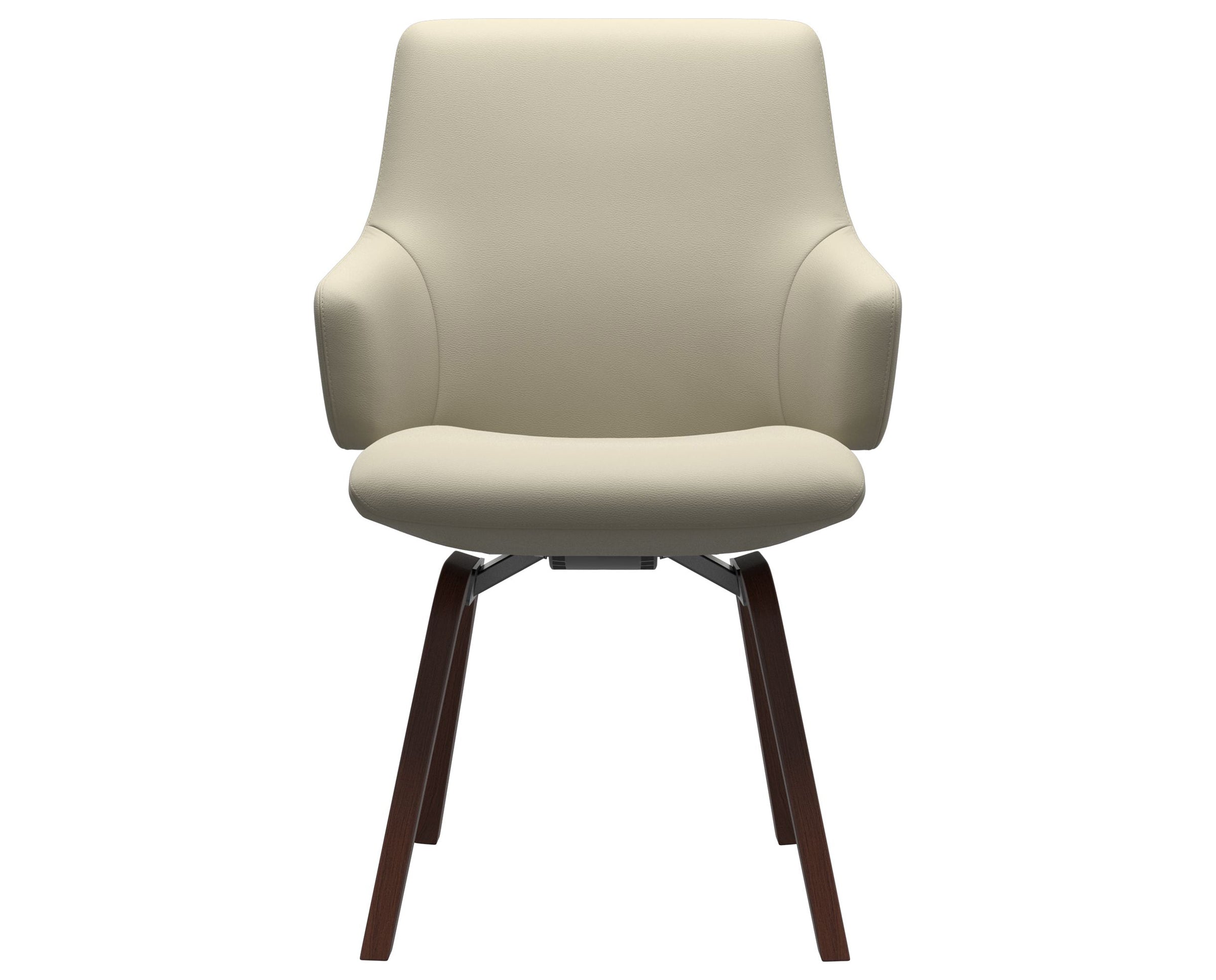 Paloma Leather Light Grey and Walnut Base | Stressless Laurel Low Back D200 Dining Chair w/Arms | Valley Ridge Furniture