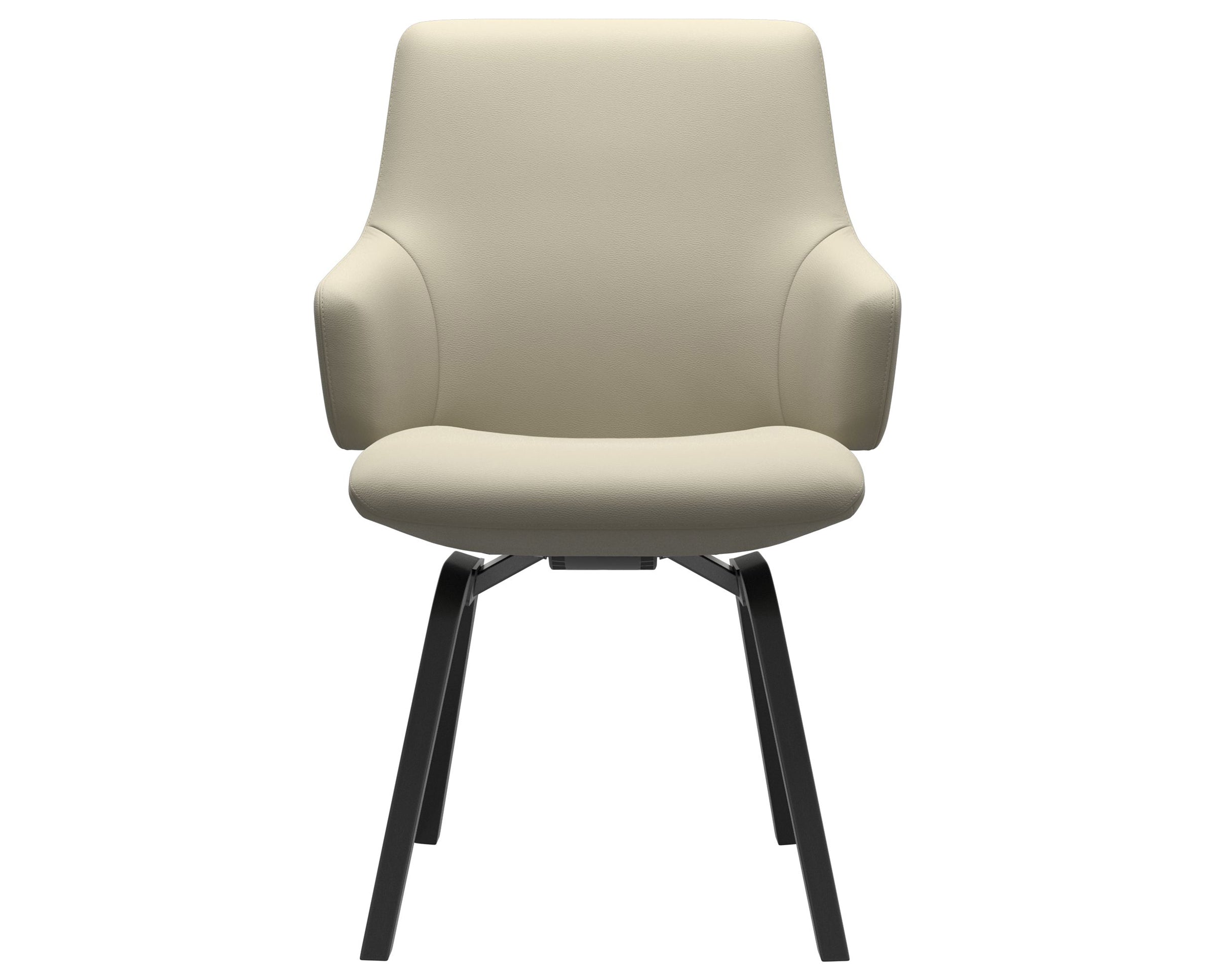 Paloma Leather Light Grey and Black Base | Stressless Laurel Low Back D200 Dining Chair w/Arms | Valley Ridge Furniture