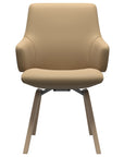 Paloma Leather Sand and Natural Base | Stressless Laurel Low Back D200 Dining Chair w/Arms | Valley Ridge Furniture