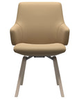 Paloma Leather Sand and Whitewash Base | Stressless Laurel Low Back D200 Dining Chair w/Arms | Valley Ridge Furniture