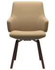 Paloma Leather Sand and Walnut Base | Stressless Laurel Low Back D200 Dining Chair w/Arms | Valley Ridge Furniture