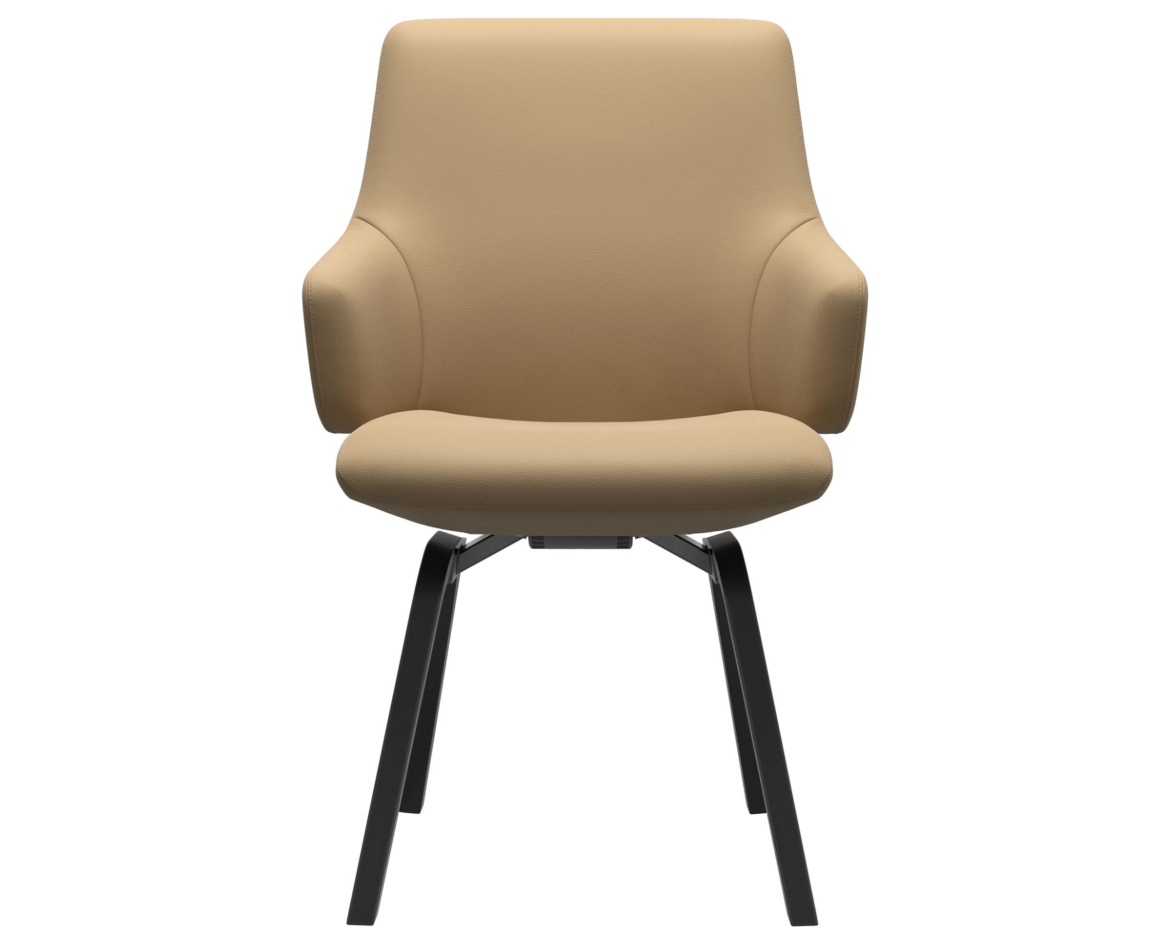 Paloma Leather Sand and Black Base | Stressless Laurel Low Back D200 Dining Chair w/Arms | Valley Ridge Furniture