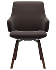 Paloma Leather Chocolate and Walnut Base | Stressless Laurel Low Back D200 Dining Chair w/Arms | Valley Ridge Furniture