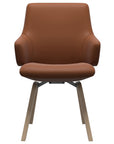Paloma Leather New Cognac and Natural Base | Stressless Laurel Low Back D200 Dining Chair w/Arms | Valley Ridge Furniture