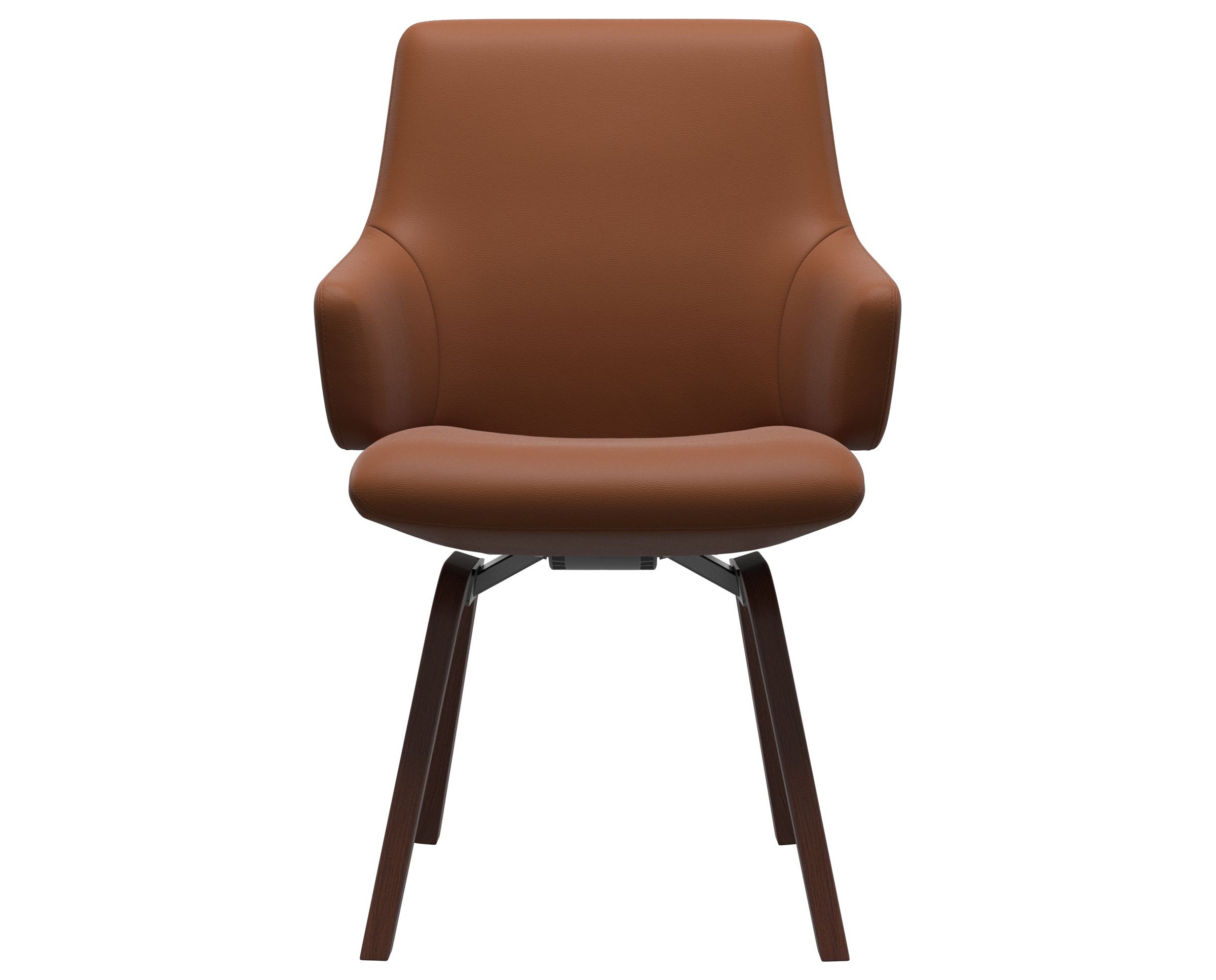 Paloma Leather New Cognac and Walnut Base | Stressless Laurel Low Back D200 Dining Chair w/Arms | Valley Ridge Furniture