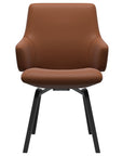 Paloma Leather New Cognac and Black Base | Stressless Laurel Low Back D200 Dining Chair w/Arms | Valley Ridge Furniture