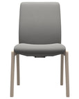 Paloma Leather Silver Grey and Whitewash Base | Stressless Laurel Low Back D100 Dining Chair | Valley Ridge Furniture